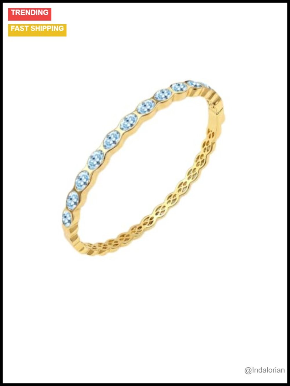14k Gold Plated Birthstone Bangle Bracelet Hypoallergenic